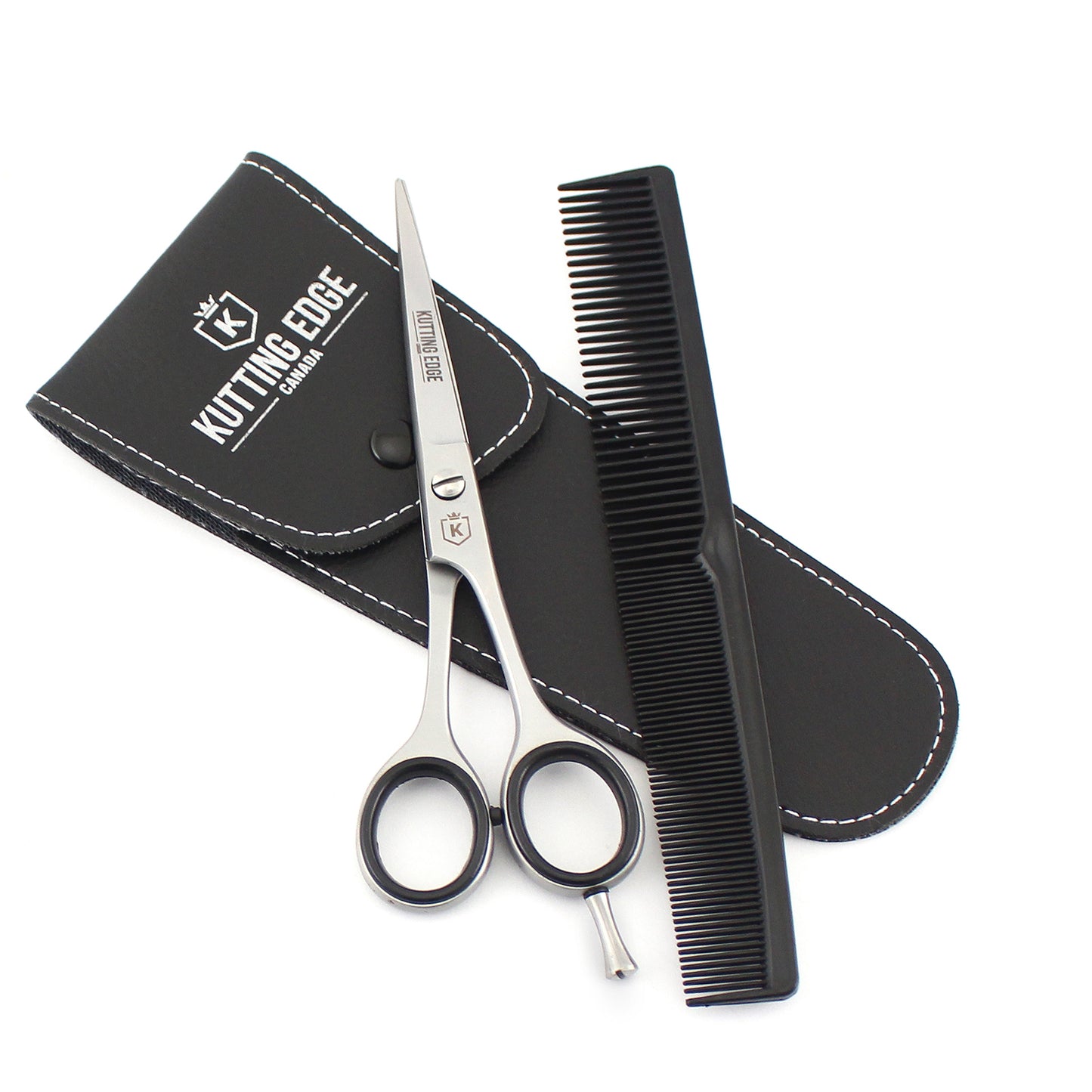 Hair Scissors (Silver) With Comb and Pouch