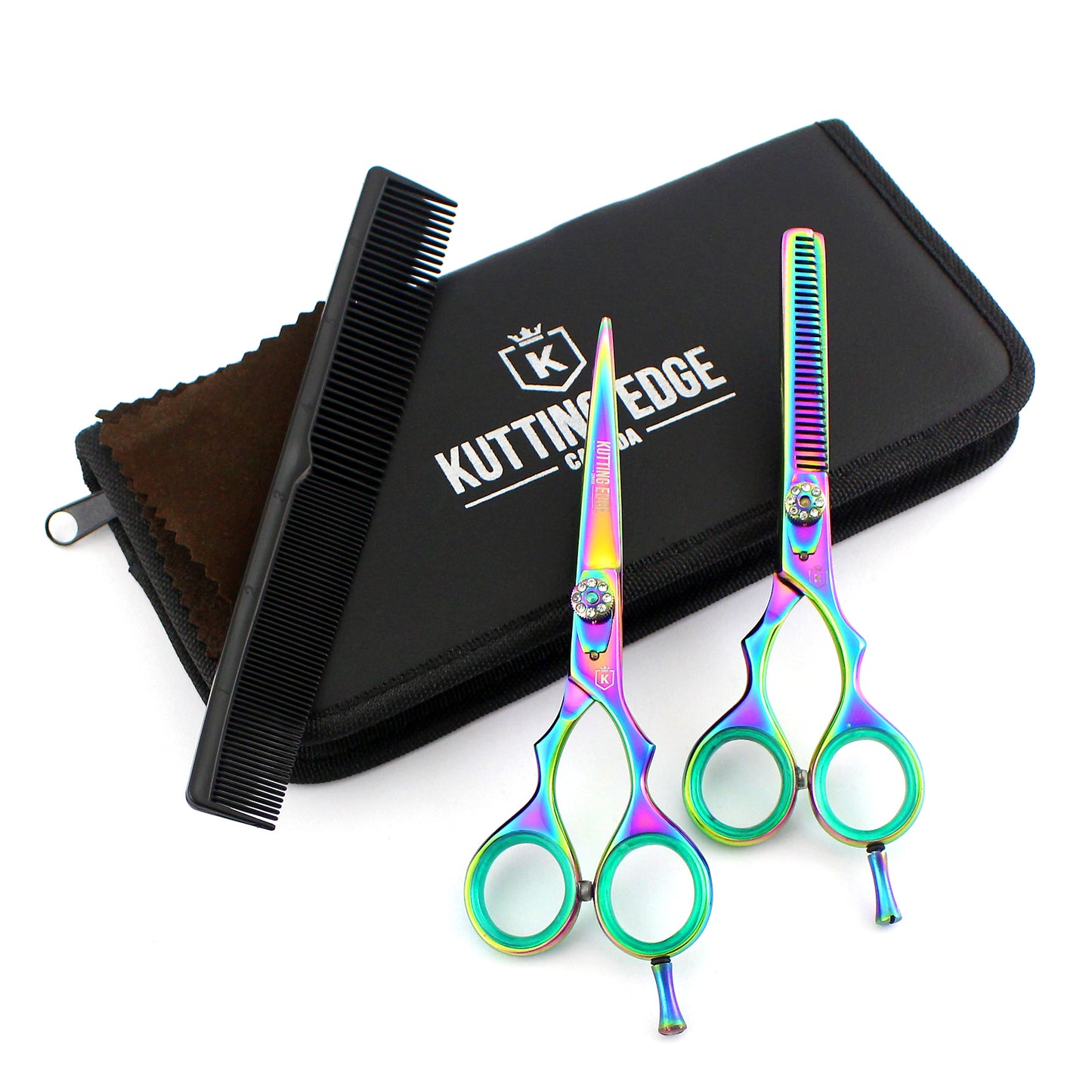 Multi colored hair shears set
