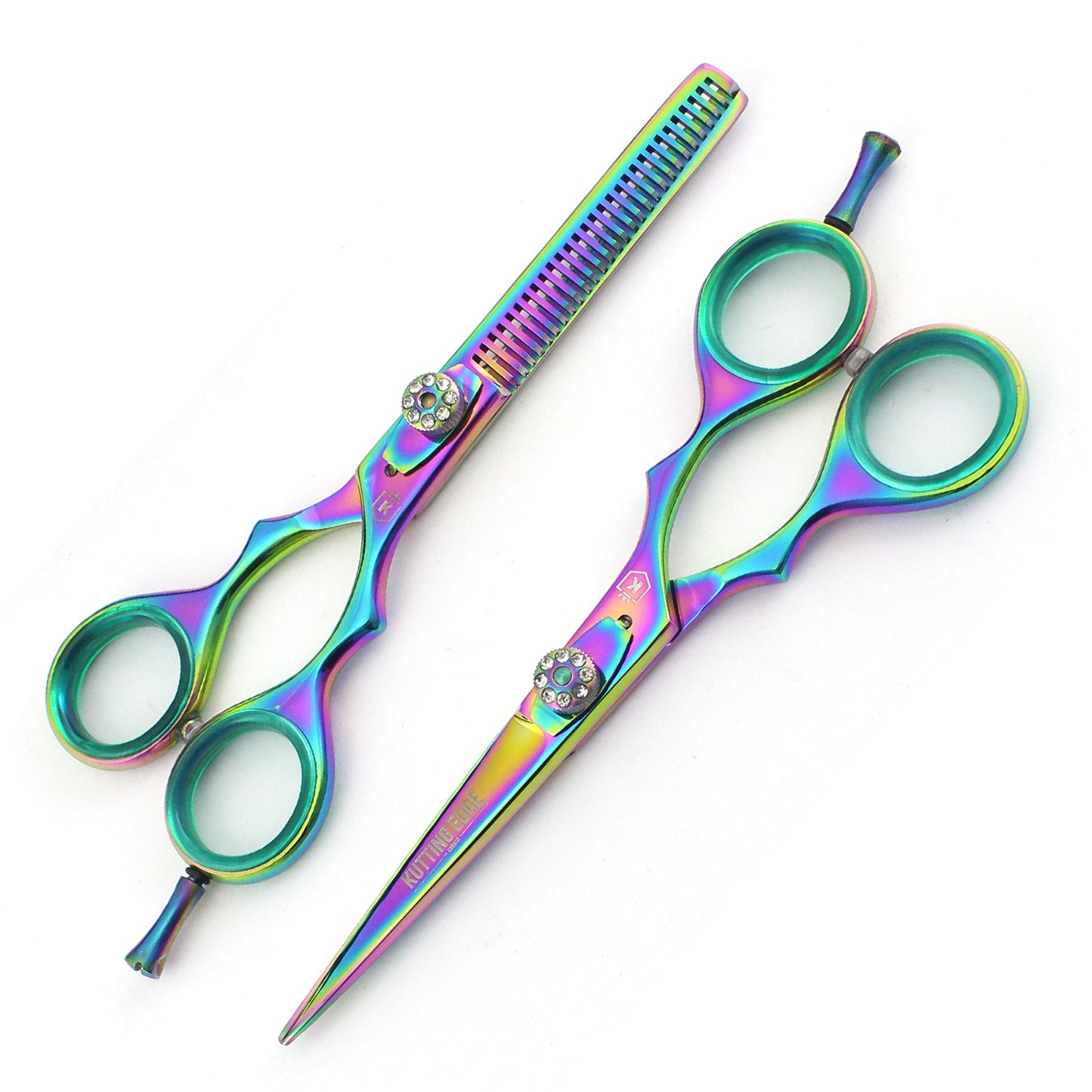 Rain bow colored hair scissors set
