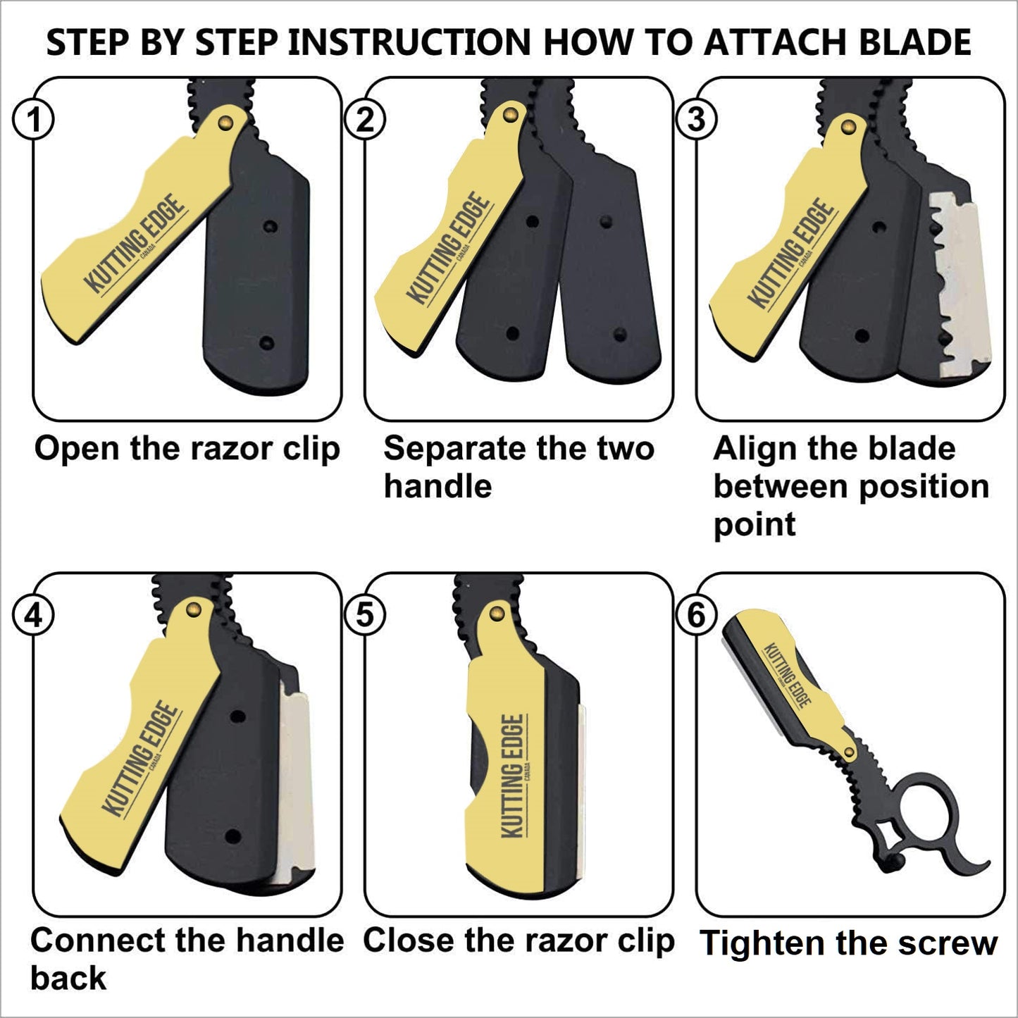 Straight razor blades loading instructions