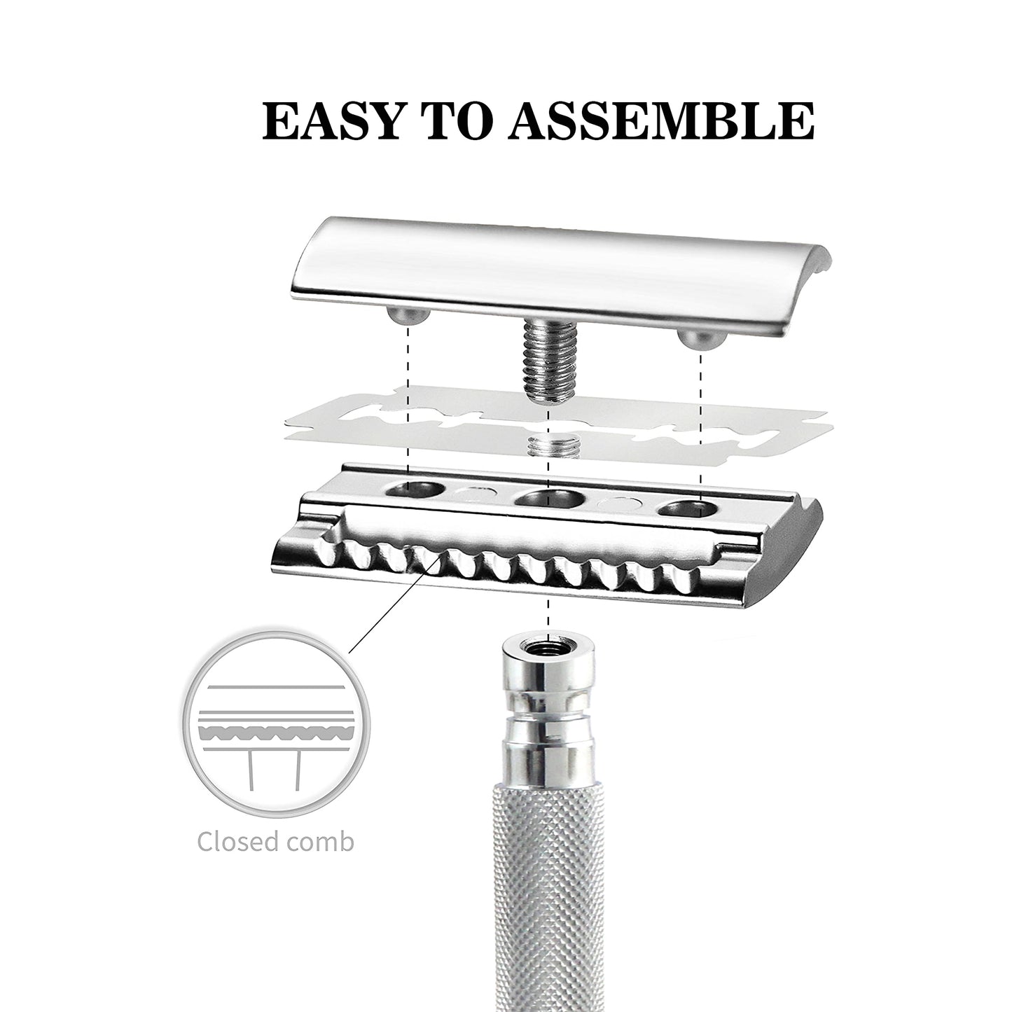 Safety razor assembly illustration