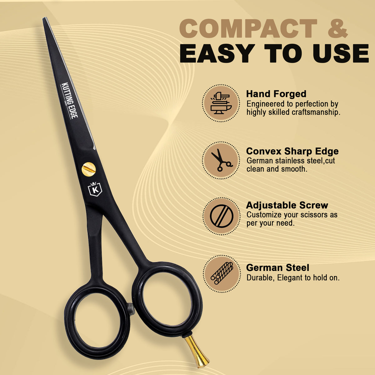 Mustache and Beard Scissors with combs and travel Pouch