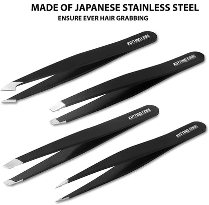 Four tweezers with varied tips